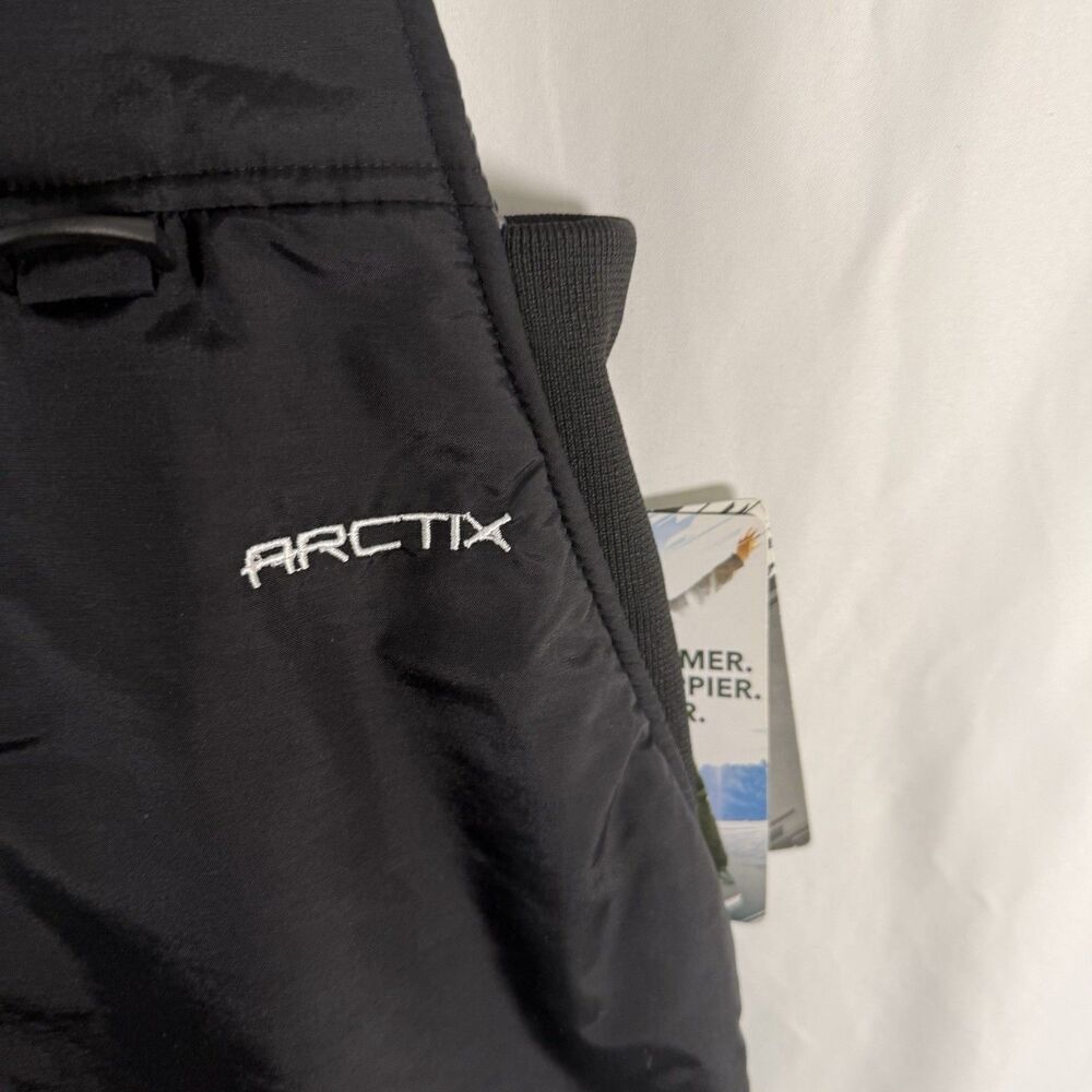 New Arctix Snow Bib Men's Small Black Wind Water Resistant Zip Pocket - Picture 6 of 11